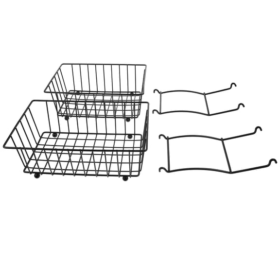 FRCOLOR 2 Tier 水果篮 Fruit Bowls for The Kitchen Basket Rack Storage Black