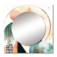 thumbnail image 2 of Designart "Minimalist Bohemian Landscape In Vintage Green Tints" Modern Geometric Turquoise Large Square Mirror - Square Bedroom Mirror Printed Wall Decor - Modern Square Printed Wall Mirror Art, 2 of 5