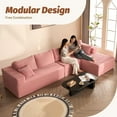 thumbnail image 3 of BIGSYY 138" Boneless Couch with Deep Seat, Modular Sectional Sofa, Cloud Sectional Couch for Living Room, No Assembly Required, Corduroy, 4 Seater L-Shape Right, Pink, 3 of 10
