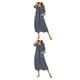 thumbnail image 3 of Minnieouse Vestido de noche de mujer, cuello redondo, manga larga, transpirable, Otoño Invierno, hogar, oficina, bata, ropa de dormir, azul Azul oscuro L 2piezas, 3 of 6