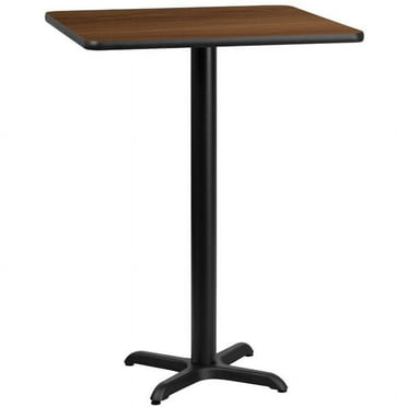 Bowery Hill 30" x 42" Restaurant Bar Table in Black and Natural ...