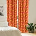 thumbnail image 2 of Ambesonne Orange Curtains, Yellow Turtles Crabs, Pair of 28"x63", Burnt Orange Yellow, 2 of 5