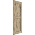 thumbnail image 3 of Ekena Millwork 12"W x 60"H Rustic Two Equal Panel Flat Panel Riverwood Faux Wood Shutters (Per Pair), Primed Tan, 3 of 11