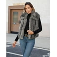 thumbnail image 6 of ieFashion Womens Faux Fur Vest Lapel Collar Sleeveless Open Front Cardigan Top Fuzzy Coats Jacket Fluffy Outwear with Pockets, 6 of 8
