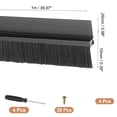thumbnail image 2 of Uxcell Door Brush Sweeps H-shape Aluminum Alloy Holder Door Sweep for Bottom of Door Seal Garage Black 0.39" x 39.37", 2 of 7