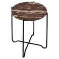 thumbnail image 3 of Latifa Round Marble Top Accent Side Table Red and Black, 3 of 7