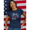 thumbnail image 2 of Red Wine And Blue Bottle Shaped T-Shirt Women -Smartprints Designs, Female Large, 2 of 4