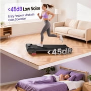 Evitormill Incline Walking Pad, 4 in 1 Under Desk Treadmill with Remote Control and LED Display, Compact Treadmill for Home & Office, Black