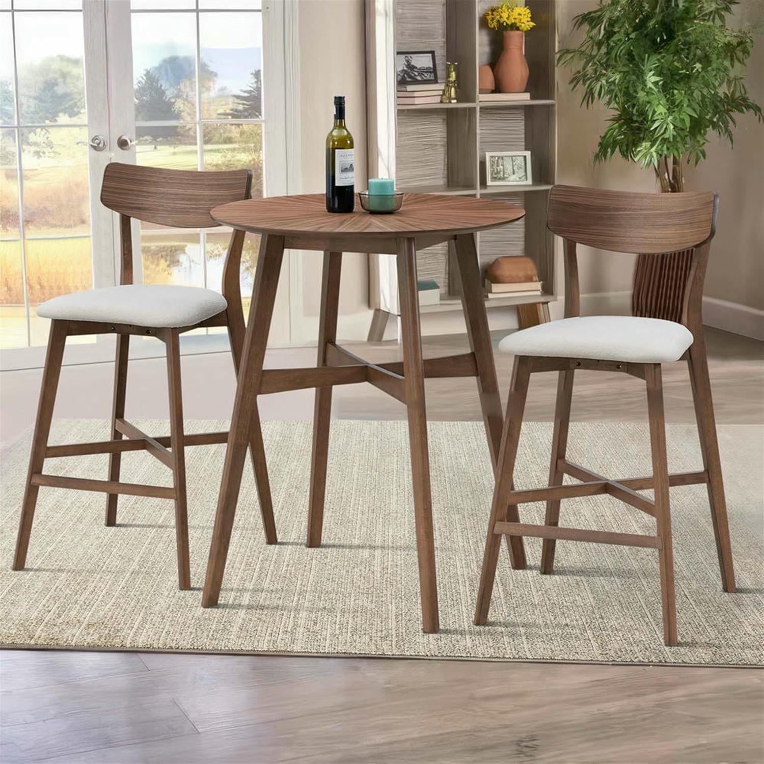Demi Bonn 41" Counter Height Bar Stools Set of 2, Soft Upholstered Barstools with Back, Kitchen Island Countertop Chairs for Dining Room, Brown