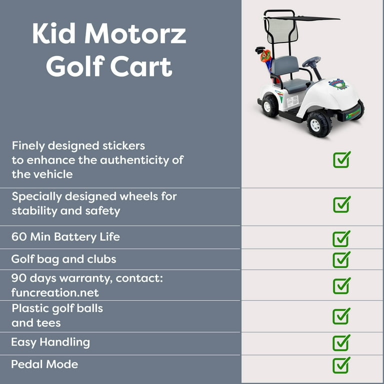 Kid Motorz Junior Pro Golf Cart 6-Volt Battery-Powered Ride-On, Star Golf  Carts Reviews