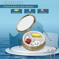 thumbnail image 3 of Pill Case Pill Box with Mirror Retro 3 Compartment Small Pill Case for Purse or Pocket Bronze Small Roud Pill Box or Vitamins, Fish Oil, Supplements, Pill Containe Travel Gifts（Retro Red Flowers）, 3 of 6