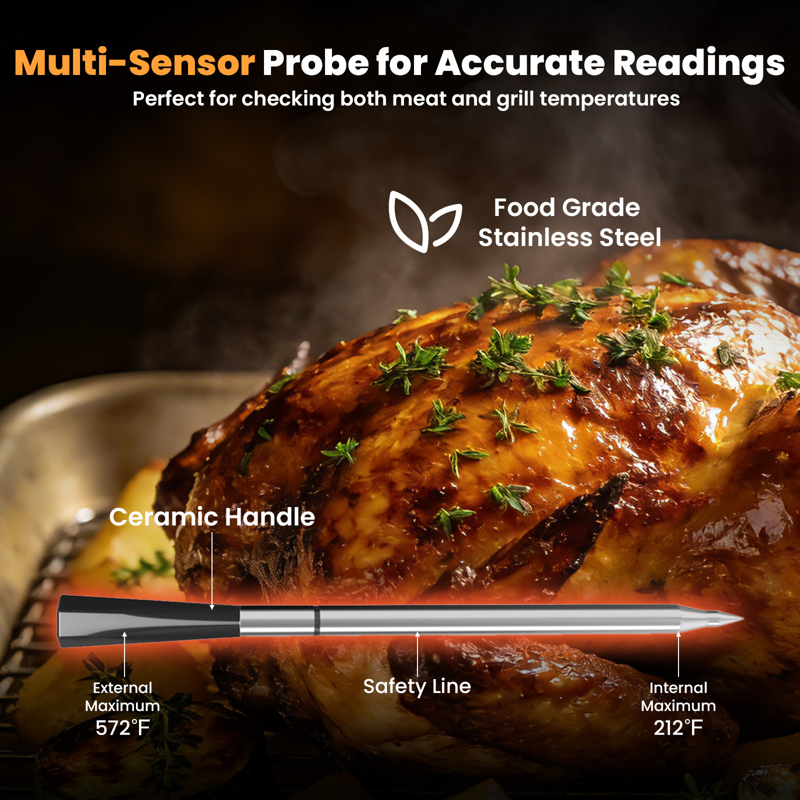 AMBLER Smart Wireless Meat Thermometer with Dual Probes photo 6