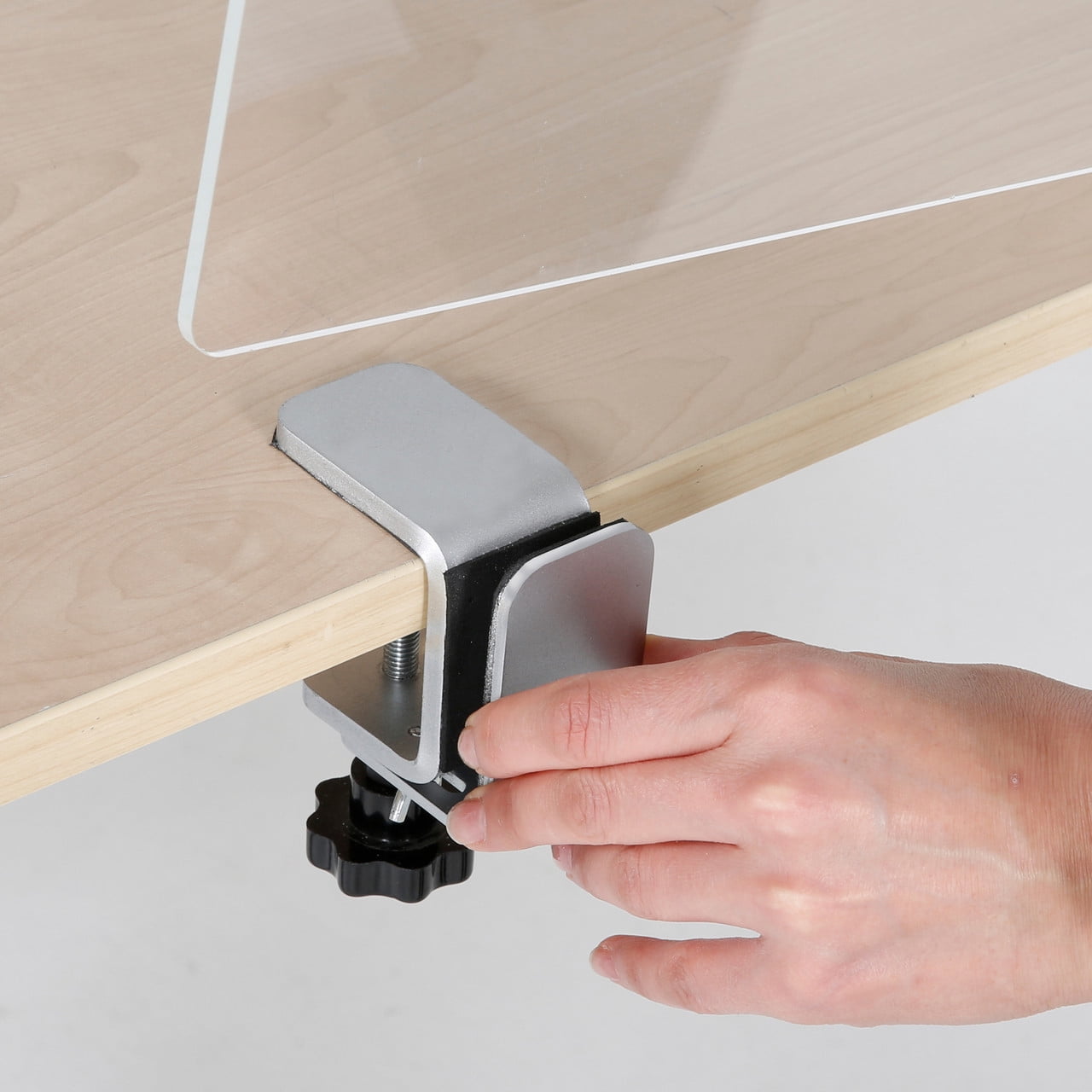 23.5" x 31.5" Acrylic Protective Shield with Metal Counter Edge Clamp. Plexiglass Protection.