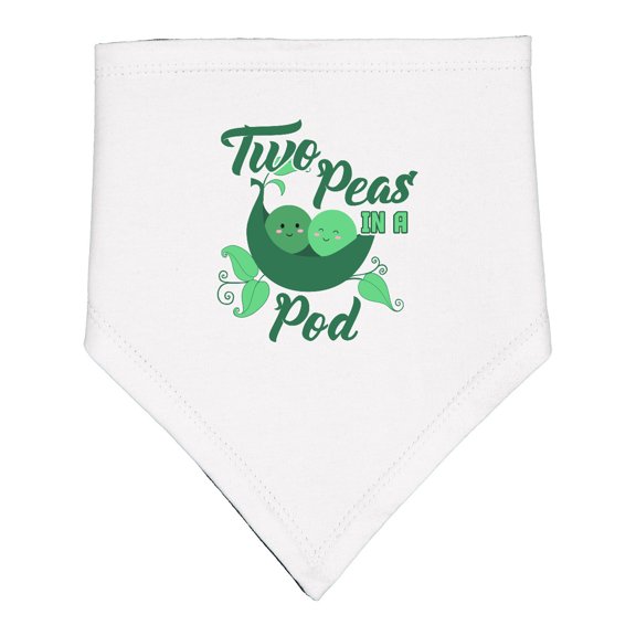 Inktastic Two Peas in a Pod with Faces Baby Bandana Bib