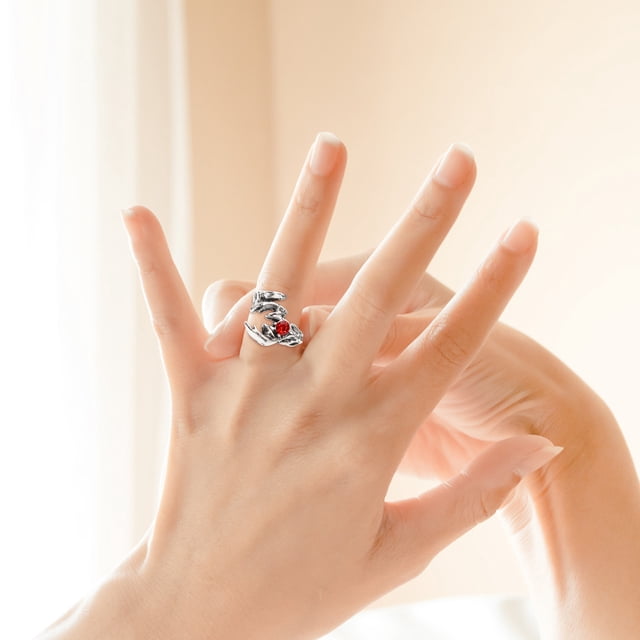 Milisten Anillo Ajustable Con Rhinestones Multicolor Para Estilo Punk