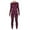 Wine, variant on MIUOWANP Women's Two Piece Sets Women Seamless Striped Hollow Yoga Clothes Hip Quick-drying Fitness Suit