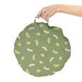 thumbnail image 2 of Dragonfly Round Floor Cushion with Handle, Continuous Pattern Insects Vintage Natural Colors Minimalist Design, Pillow for Living Room & Dorms, 18" Round, Olive Green and Pearl, by Ambesonne, 2 of 4