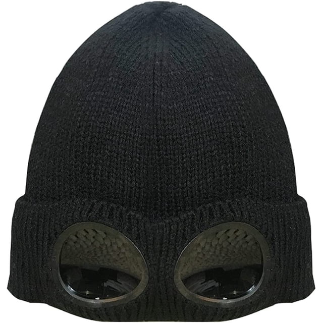 LinYooLi Women Knit Beanie Skull Hat Slouchy Chunky Cable Warm Soft Thick Cap with Goggles