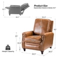 thumbnail image 6 of Tina's Home Upholstered Genuine Leather Recliner Chair with Solid Wood Legs, Camel, 6 of 8