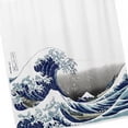 thumbnail image 2 of Cortina de ducha impermeable con olas de mar, resistente al moho, impresión digital, cortina de baño, estilo japonés Scienceny JJ23555-03, 2 of 4