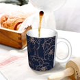 thumbnail image 3 of Yiaed Copper-Gold Gloss Outline Cherry Print Ceramics Coffee,Large Handle Design,Extra Large Tea and Coffee Cup for Office and Home Mugs, 3 of 6
