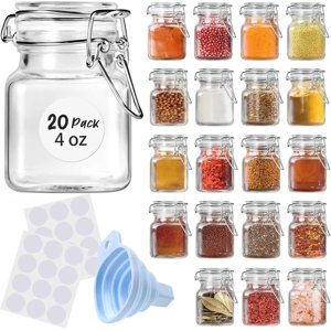Spice Jars 20 Pack Small 4 oz Glass Jars Spice Jars Herb Jars