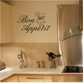 thumbnail image 4 of Bon Appetit with Chef Vinyl Lettering Wall Decal Sticker Kitchen Decor Decals - SIze: 12.5"H x 19.5"L - Color: Black, 4 of 6
