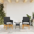 thumbnail image 3 of Sillas de patio VidaXL, modernas, de poliratán negro y madera, juego de 2, 3 of 9