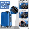 thumbnail image 2 of Zimtown Hardside Lightweight Spinner Dark Blue 3 Piece Luggage Set with TSA Lock, 2 of 13