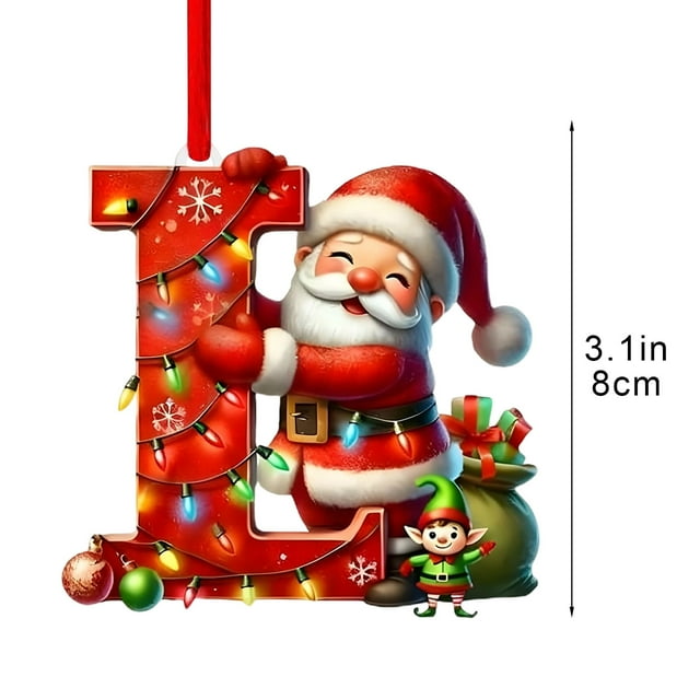 Decoraciones de Árbol de Navidad 26 Letra Colgante Regalo Decorativo Familia Colgantes de Fiesta de Navidad