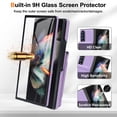 thumbnail image 2 of Dteck Wallet for Samsung Galaxy Z Fold 3 Case with Built-in Glass Screen Protector, Soft PU Leather Card Holder Flip Kickstand Protective Case for Z Fold 3 5G,Purple, 2 of 7