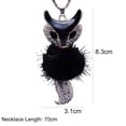 thumbnail image 2 of NUZYZ Women's Rhinestone Faux Fur Fox Pendant Long Necklace Jewelry, 2 of 3