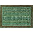thumbnail image 1 of Ahgly Company Indoor Rectangle Abstract Turquoise Blue Modern Area Rugs, 2' x 3', 1 of 4