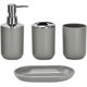 thumbnail image 3 of 4-Piece Bathroom Accessories Set: Toothbrush Holder, Toilet Brush, Cup and Plate, Gray, 3 of 4
