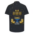 thumbnail image 4 of Bzhegqhd Men's Fashion Casual Hanukkah Printed Shirt Short Sleeve Button Up Short Sleeve Lapel Shirt, 4 of 5