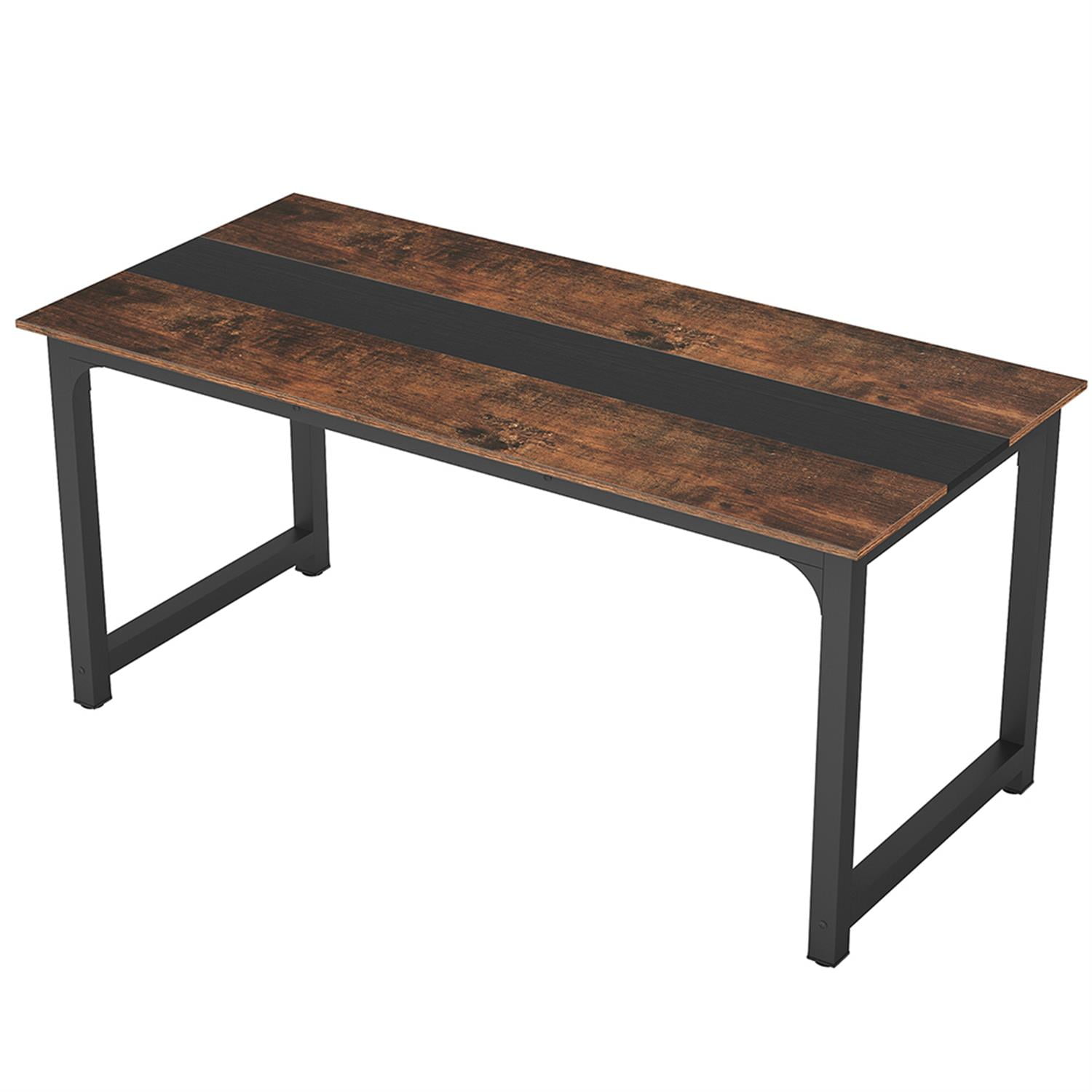 Demi Bonn 55" Heavy-Duty Computer Desk, Gaming Desk, Simple Study Work Desk for Home Office, Study, Living Room, Brown