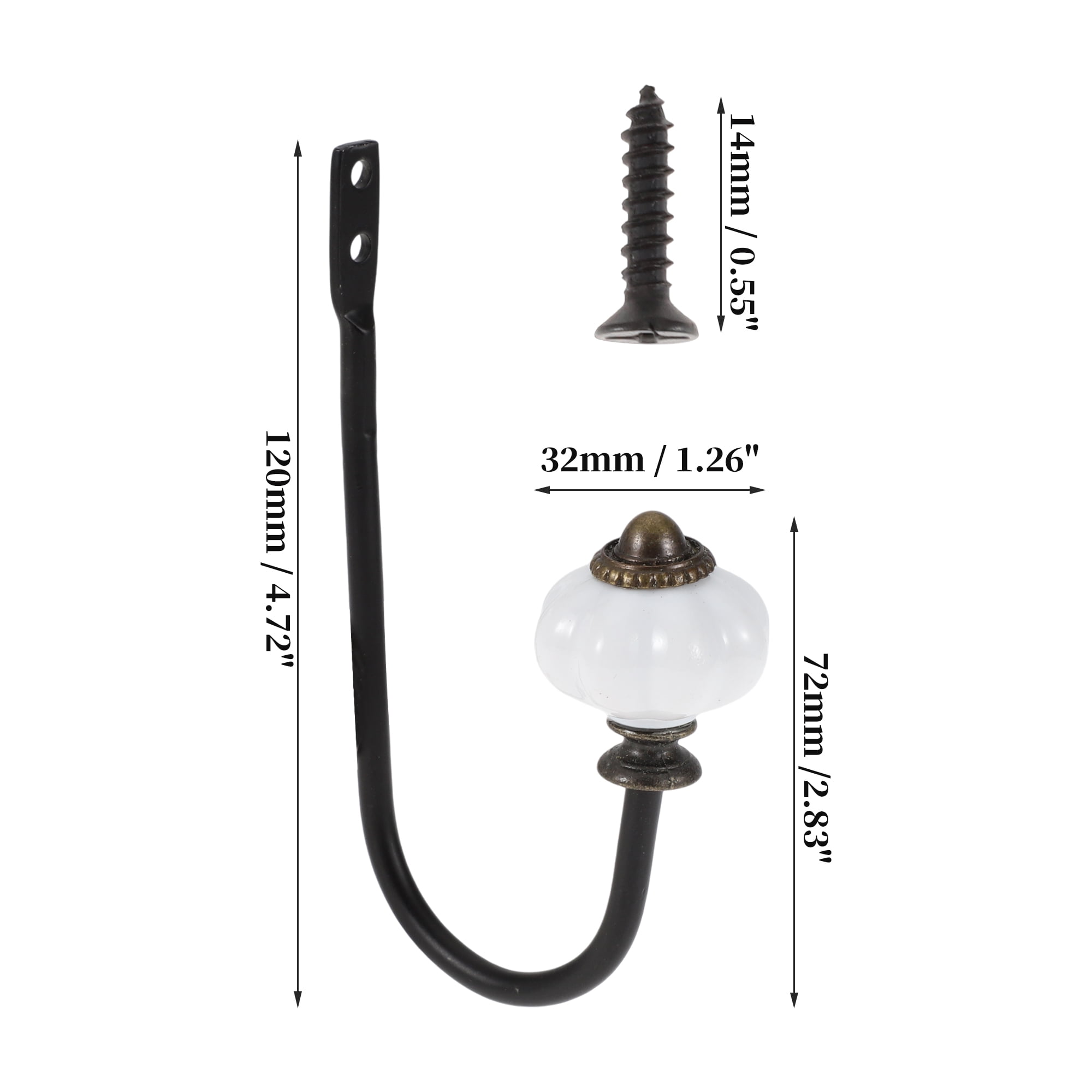 Unique Bargains 4 Pcs Clothes Hooks for Bathroom Kitchen Office Black