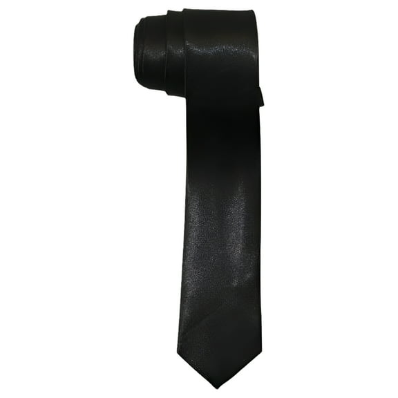 Men's Fashion Trendy Solid Black Skinny Tie 2" Slim Necktie Neck Tie