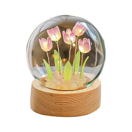 

Tulip Night Lamp Ornaments Mini Home Decor Finished Product for Living Room