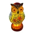 KQJQS Stained Glass Owl Table Lamp for Bedroom, Animal Lovers Home