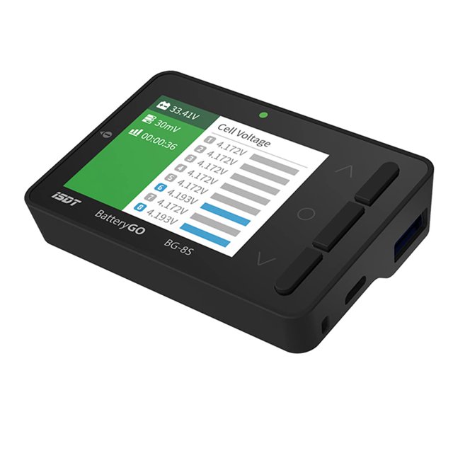 ISDT BATTGO BG-8S LiPo Battery Checker Tester, Smart Digital Battery Capacity Tester With LCD Display for Life/Li-ion/NiMH/Nicd, Battery Balancer