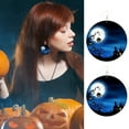 thumbnail image 2 of BNNG Halloween Wooden Earrings Ornament Pumpkin Bat Ear Hook Earrings Funky Witch Earrings Ghost Stud Earrings For Halloween Ghostly Pumpkin Earrings, 2 of 8