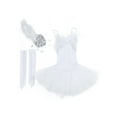 thumbnail image 3 of Alvivi Girls Ballerina Costume Ballet Leotard Tutu Dress Fingerless Gloves Hair Clip Set, 3 of 7