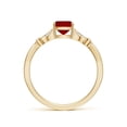 thumbnail image 2 of ANGARA Lab Grown Nature-Inspired Cushion Rectangular Ruby Engagement Ring for Women in 14K Yellow Gold (Size-7x5mm) | July Birthstone, Anniversary, Jewelry Gift for Women | Lab-Grown Ruby Ring, 2 of 7