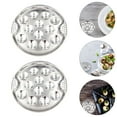 thumbnail image 4 of Monyance Escargot Baking Dish 12 Holes Escargot Dish - Stainless Steel - 2pcs(7.48X7.48X0.59Inches), 4 of 11