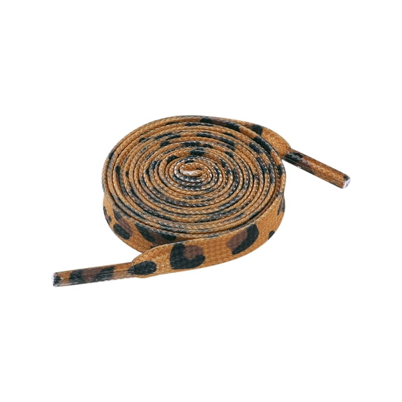 INSPIRE CHIC Leopard Print Flat Shoestrings Animal Pattern Sports Shoe Laces for Sneakers 2 Pairs Orange Brown 140cm/55.1"