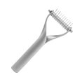 thumbnail image 2 of Pet Grooming Tool 2 Sided Undercoat Rake Puppy Cat Hair Comb Brush Removing Open KnotsGlacial Silver Small, 2 of 9
