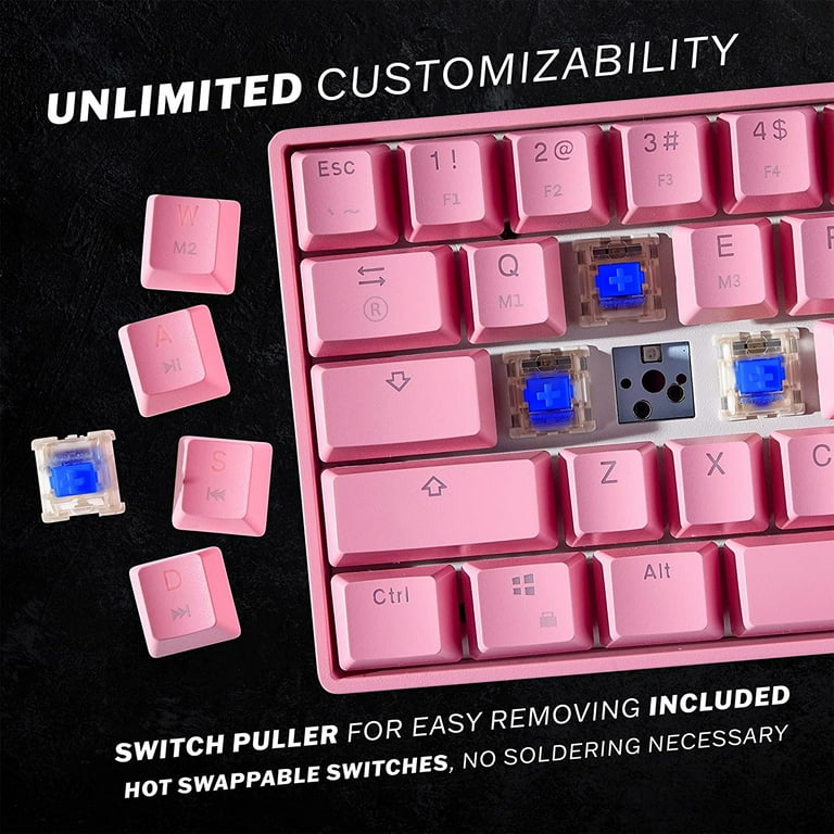HK GAMING GK61 Mini Mechanical Keyboard - 61 Keys, RGB