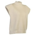 thumbnail image 5 of Ediodpoh Women Autumn and Winter Solid Color Wool Sweater Temperament High Neck Sleeveless Pullover Sweater Top Knit Tank Tops for Women Cozy Beige S, 5 of 8