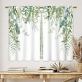thumbnail image 6 of Boho Leaf Floral Kitchen Curtains Colorful Botanical Leaves Bathroom Curtains Window Treatment Drapes Tier Bohemian Plant Cafe Small Bedroom Short French Door Curtains 2 Panels 28x40 Inch, 6 of 9
